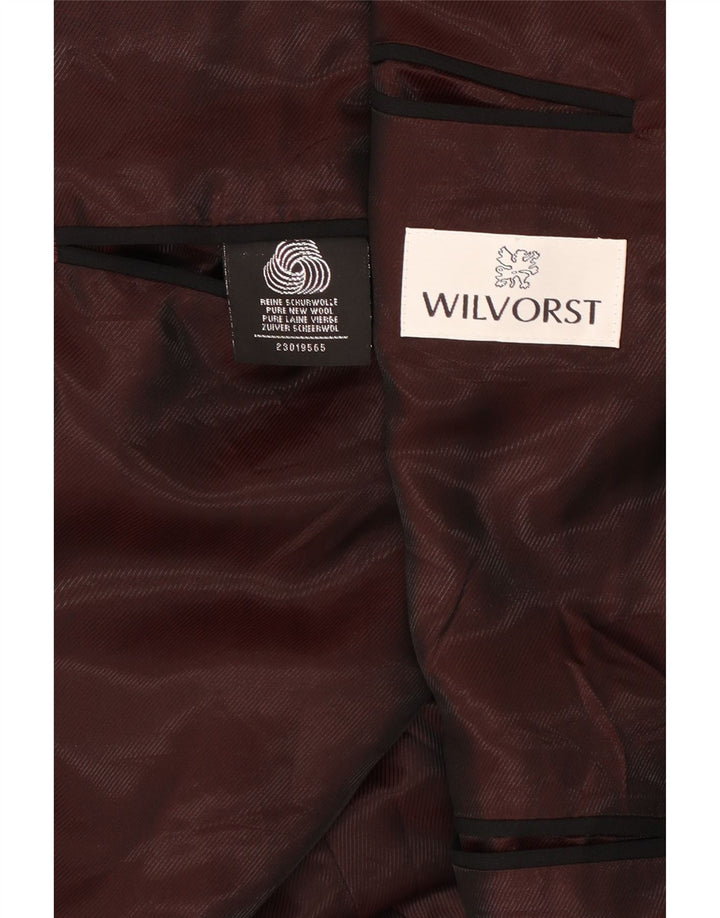 Wilvorst Herren Zweireihiger Blazer Jacke UK 40 Große schwarze Wolle