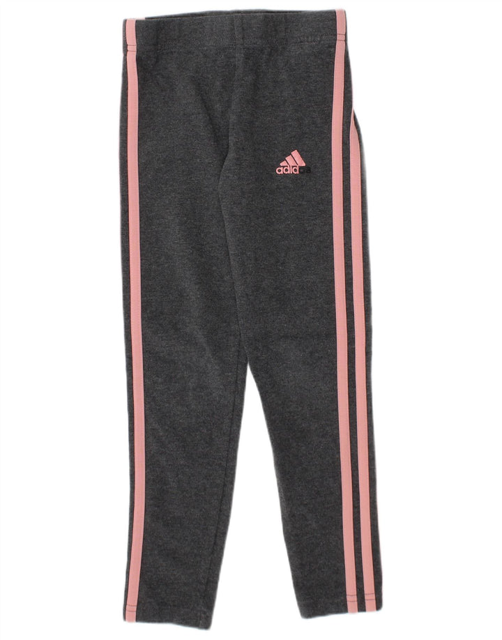 Adidas Mädchen-Leggings, 5–6 Jahre, graue Baumwolle