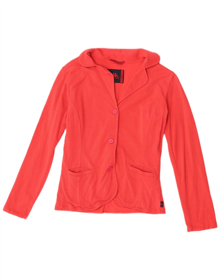 Kappa Damen 3-Knopf-Blazerjacke UK 10 Small Rote Baumwolle