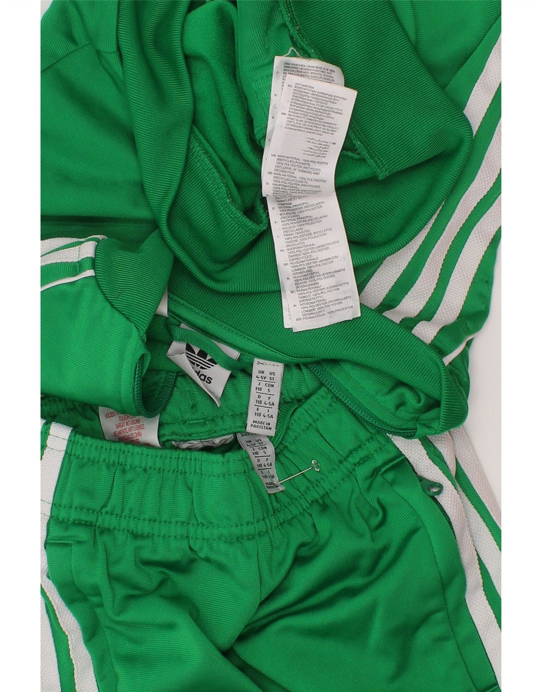 Kompletter Adidas-Trainingsanzug für Jungen, 4–5 Jahre, grünes Polyester