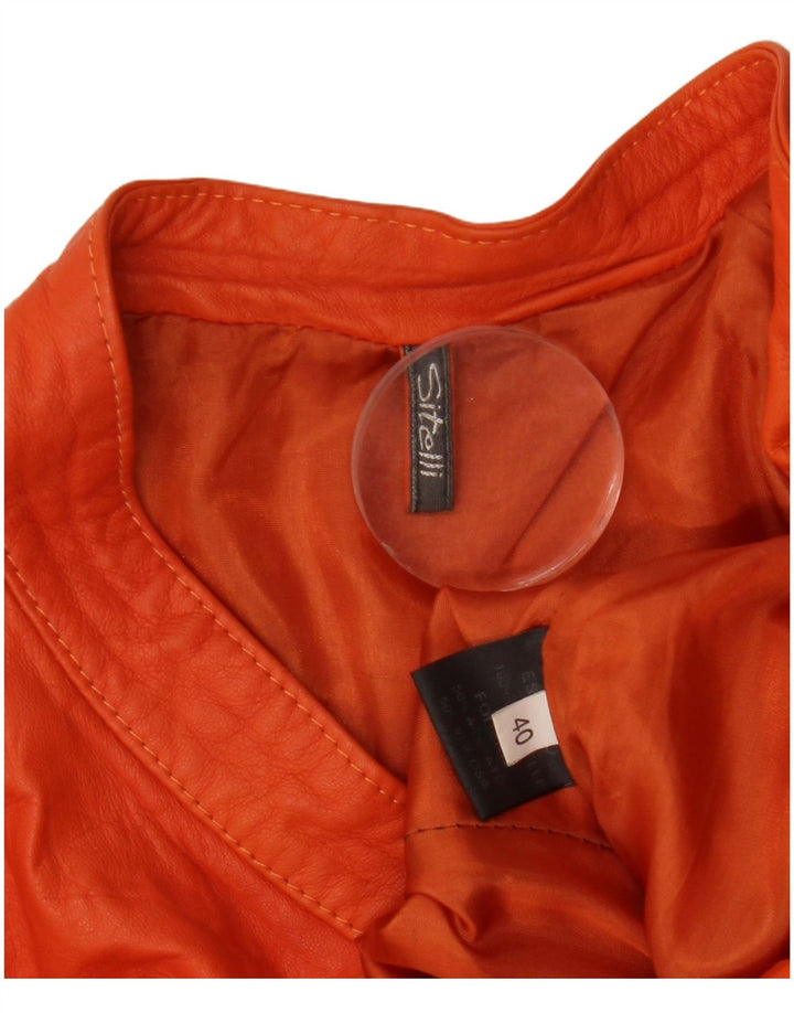 Siteli Damen Militärlederjacke IT 40 Small Orange Leder