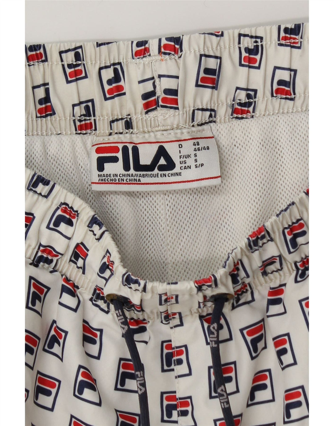 FILA Herren Badeshorts mit Grafik, Größe S, Weiß, Polyester