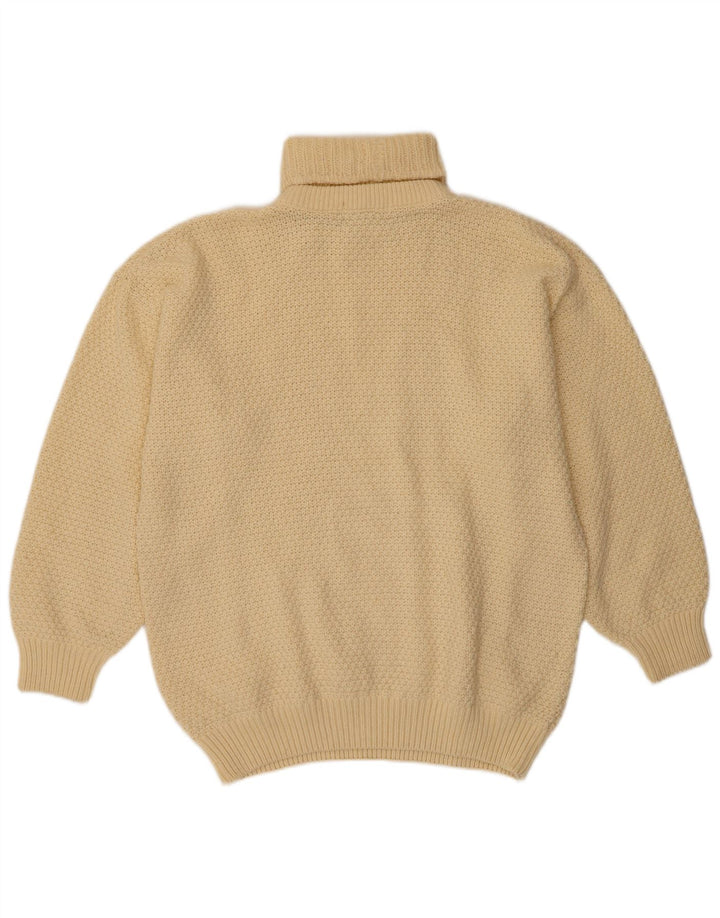 VINTAGE Rollkragenpullover für Damen UK 18 XL aus weißer Wolle