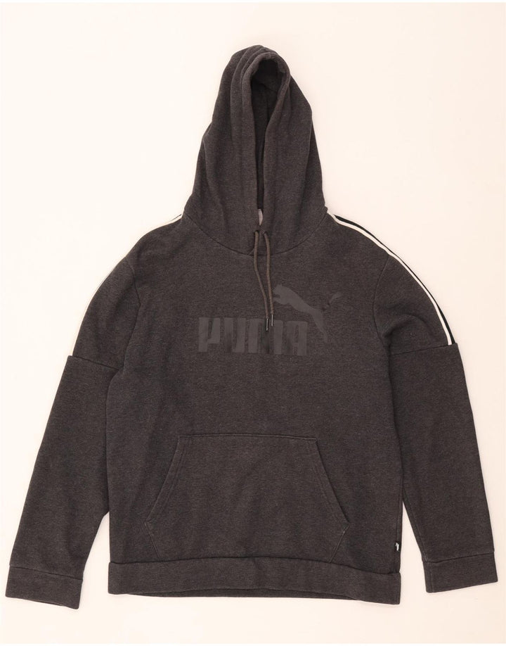 Puma Herren Graphic Hoodie Pullover Mittelgraue Colourblock-Baumwolle