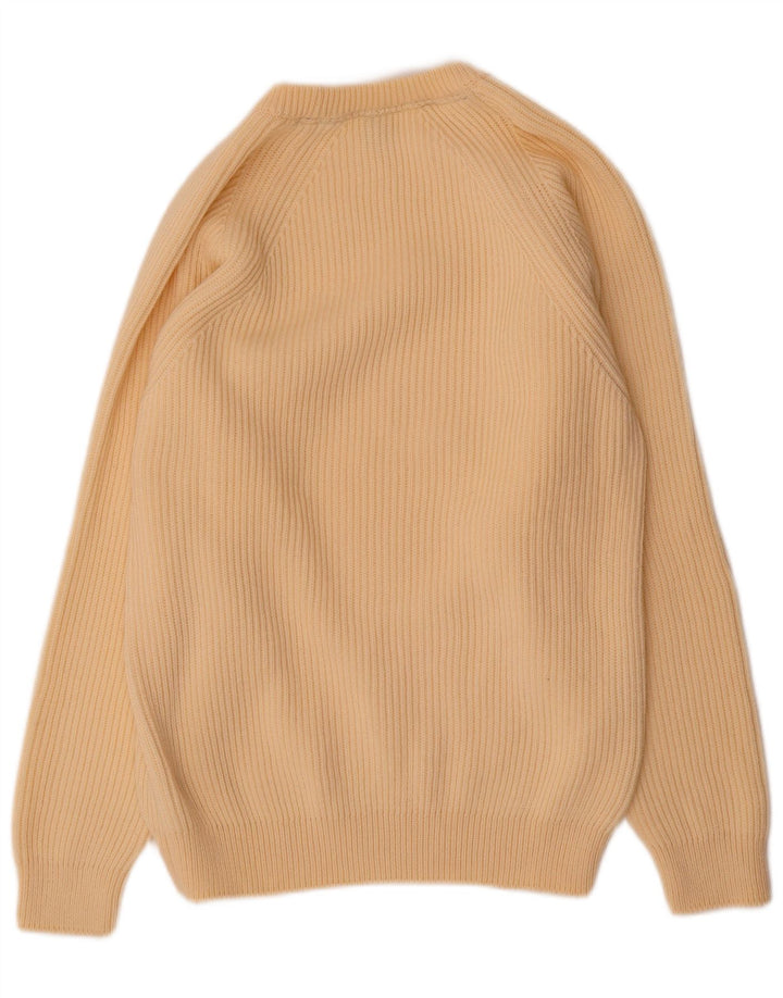 White Sails Herren-Pullover mit Rundhalsausschnitt, mittelbeige Wolle