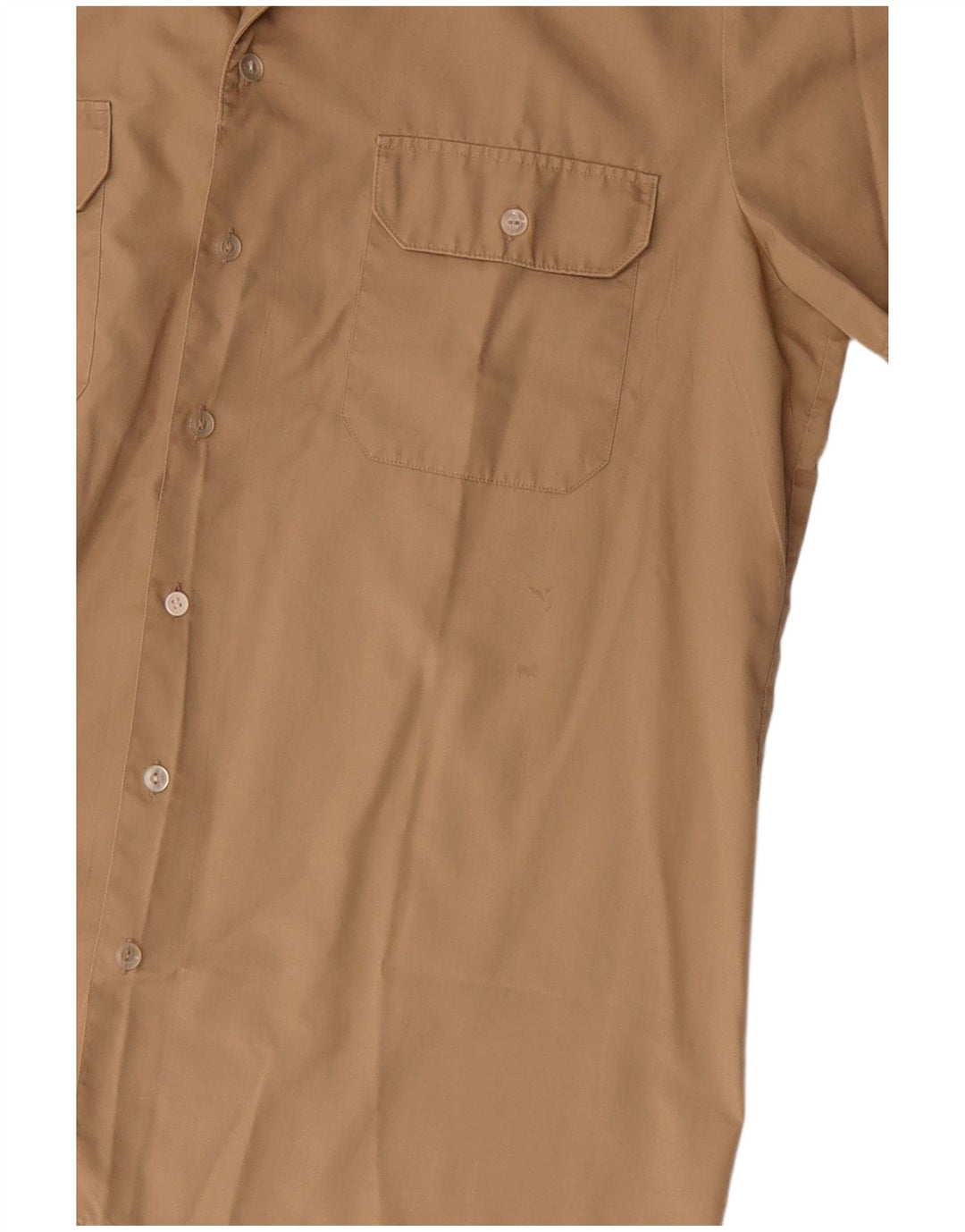 Vintage Herren Kurzarmhemd Groß Beige