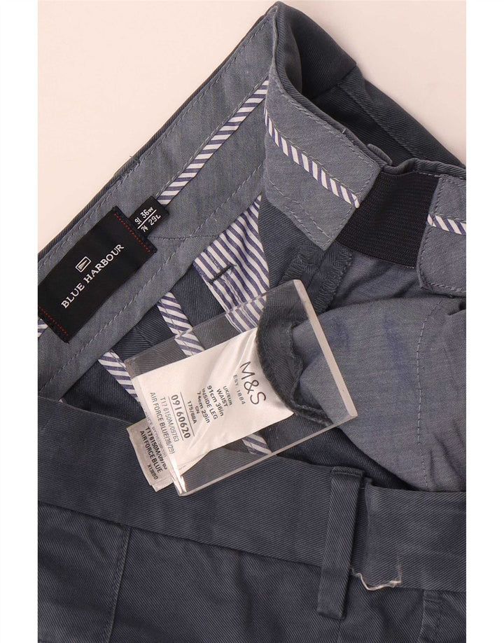 Marks & Spencer Herren Blue Harbor Gerade Anzughose W36 L29 Marineblau