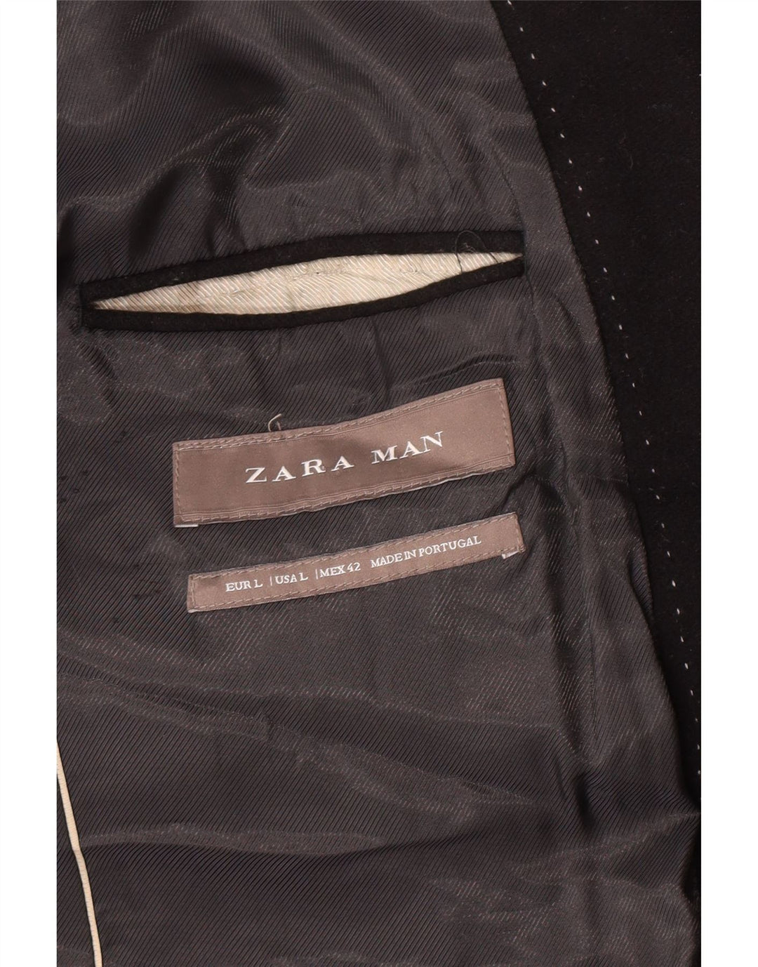Zara Herrenmantel UK 40 Large Schwarz