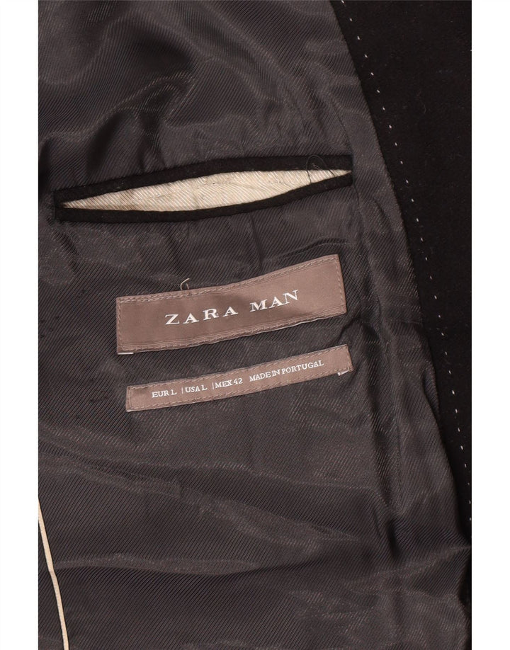 Zara Herrenmantel UK 40 Large Schwarz