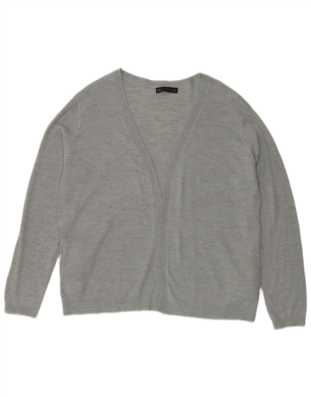 Marks & Spencer Damen-Strickjacke in Übergröße, Gr. 16, Größe L, Blau meliert