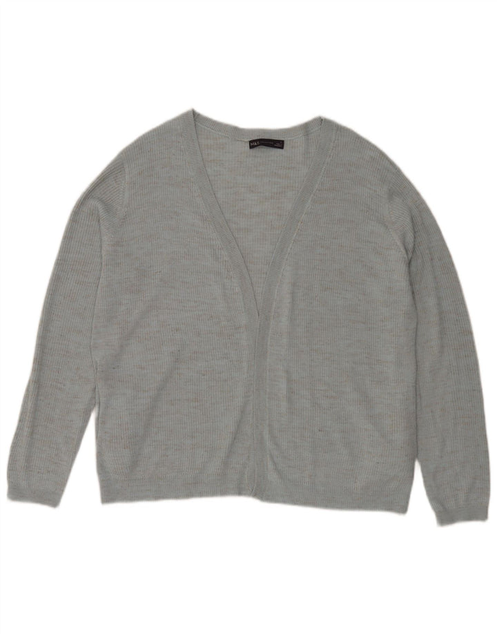 Marks & Spencer Damen-Strickjacke in Übergröße, Gr. 16, Größe L, Blau meliert