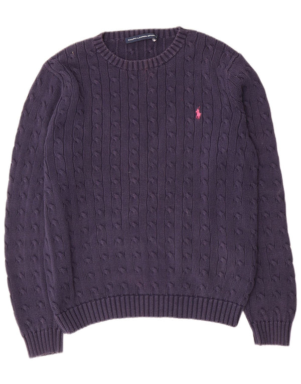 Ralph Lauren Damen-Pullover mit Rundhalsausschnitt, UK 18, XL, Marineblau, Baumwolle