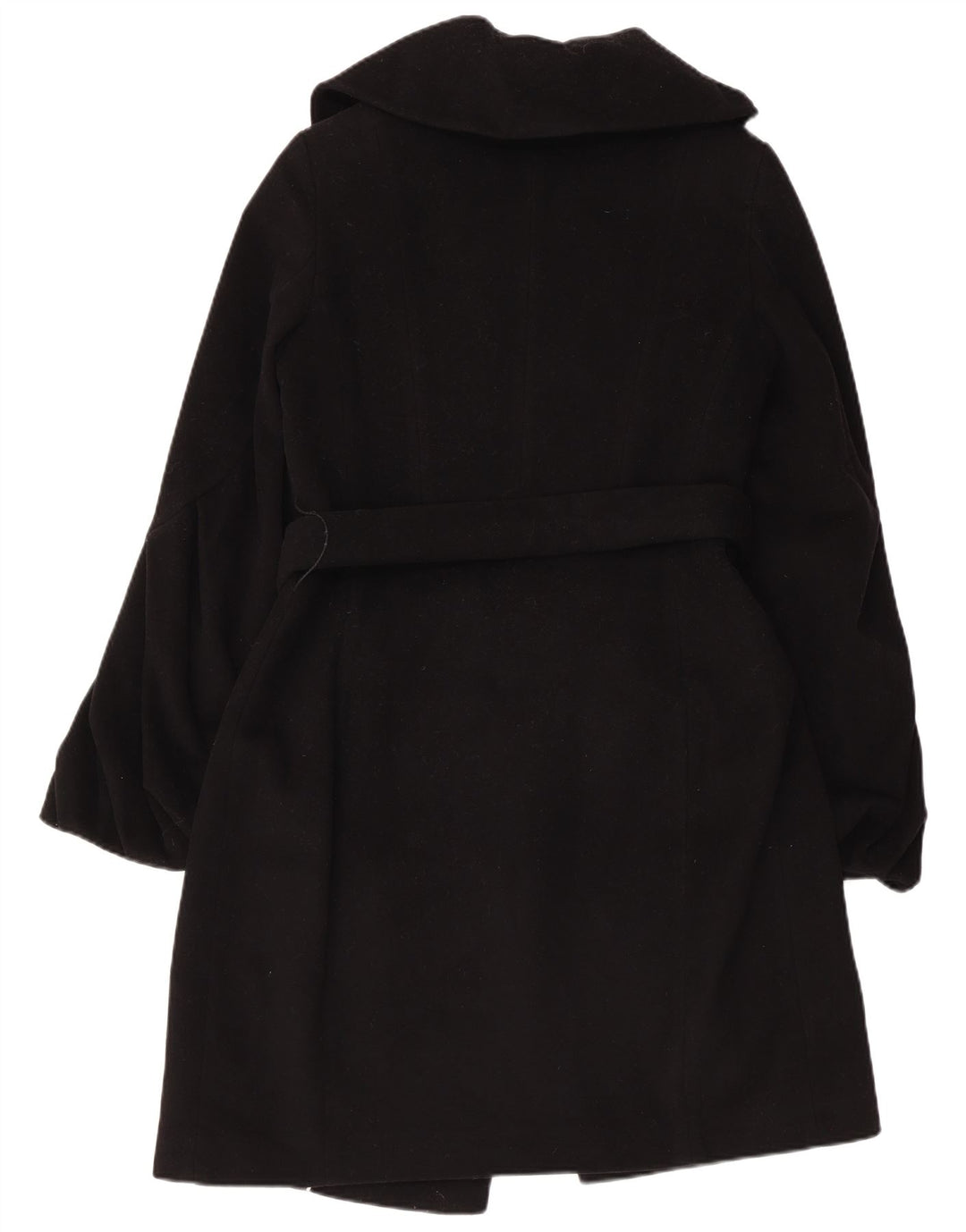 COAST Damen Zweireihiger Mantel UK 10 Small Schwarze Wolle