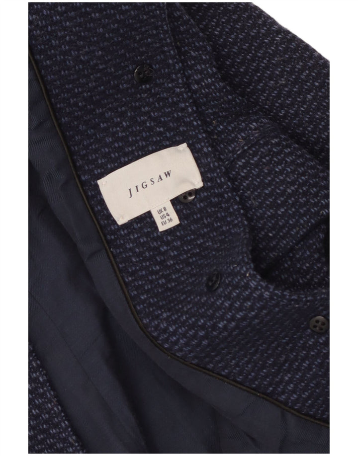 Jigsaw Damenmantel UK 8 Small Marineblau meliert