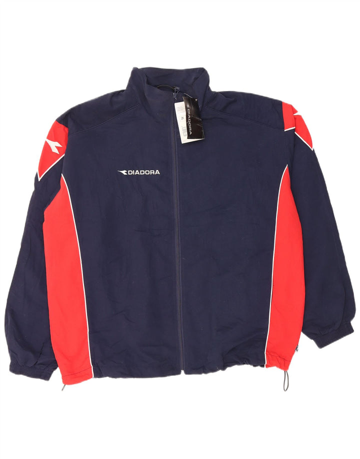 Diadora Herren-Trainingsanzug, Oberteil, Jacke, XL, Marineblau, Farbblock-Polyester
