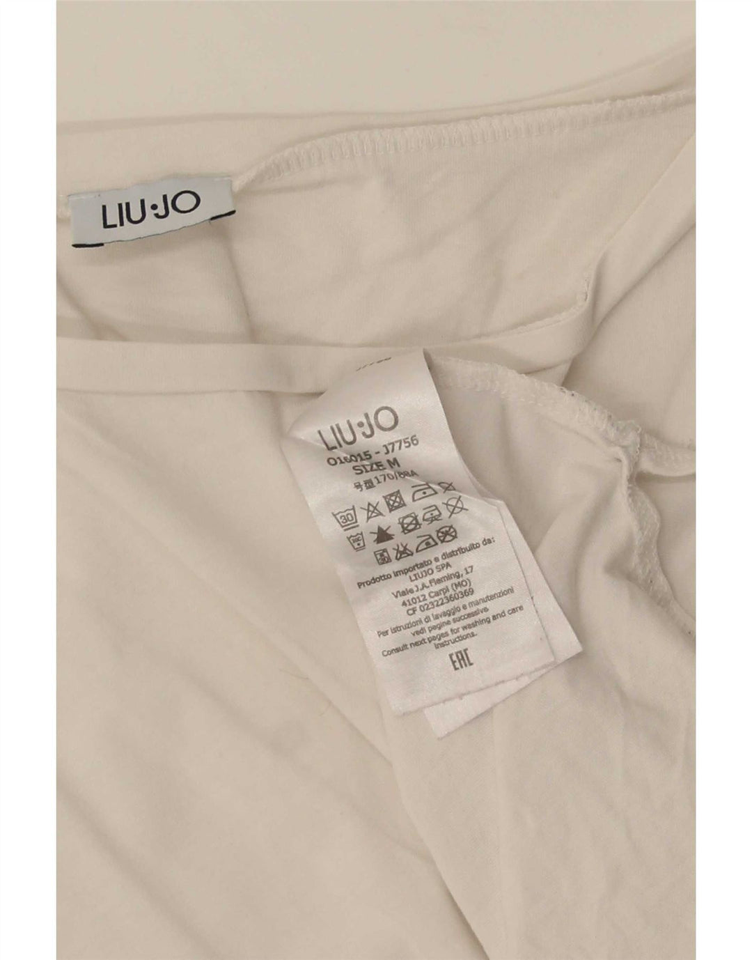 Liu Jo Damen Grafik-T-Shirt-Oberteil UK 14 Mittelweiße Baumwolle