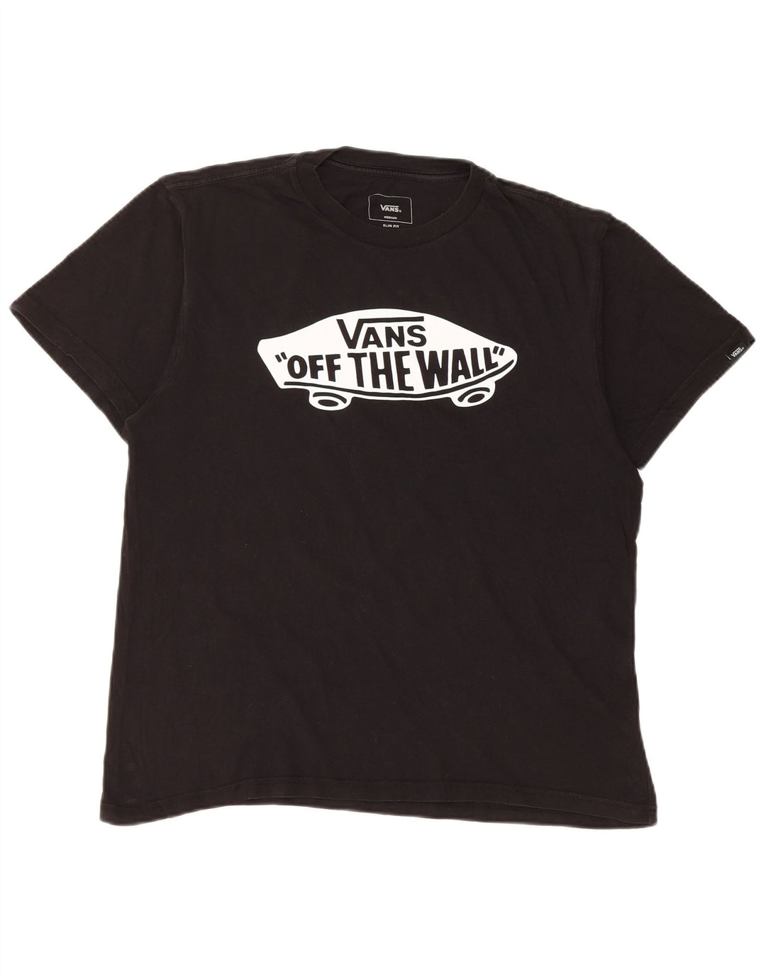 Vans Herren Slim Fit Grafik-T-Shirt-Oberteil aus mittelschwarzer Baumwolle