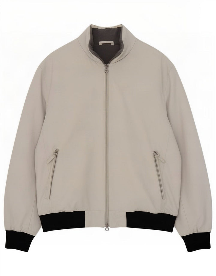 Murphy & Nye Herren Bomberjacke mit individueller Passform, UK 44 2XL, Weiß, Farbblock