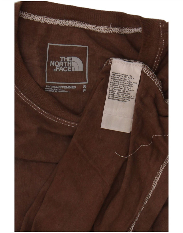 THE NORTH FACE Womens Top Long Sleeve UK 10 Small Brown Cotton
