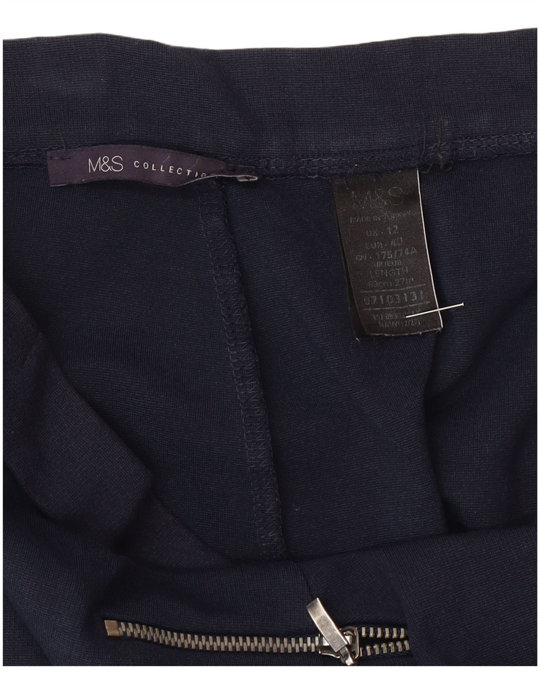 Marks & Spencer Damen Midirock UK 12 Medium W30 Marineblau Polyamid