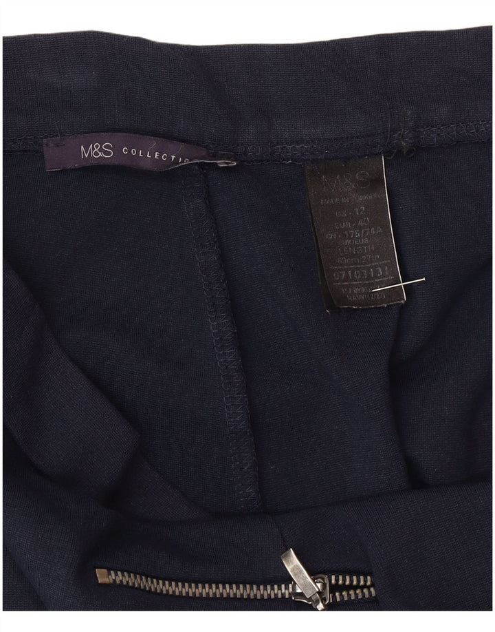 Marks & Spencer Damen Midirock UK 12 Medium W30 Marineblau Polyamid