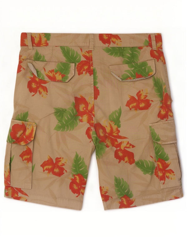 Cesare Paciotti 4US Herren Cargoshorts IT 48 Medium W32 Beige Blumen Baumwolle