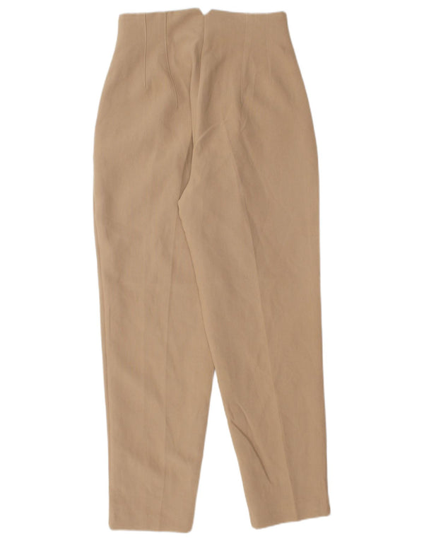 Zara Damen-Chinohose mit hoher Taille, konisch zulaufend, XS, W24, L25, Beige, Polyester