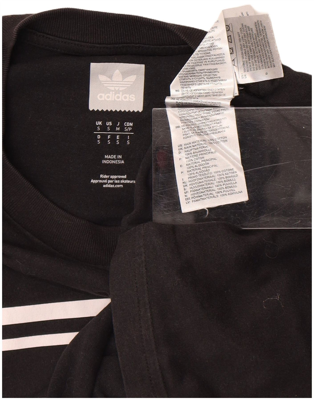 ADIDAS Herren Grafik T-Shirt Top Small Schwarz Baumwolle