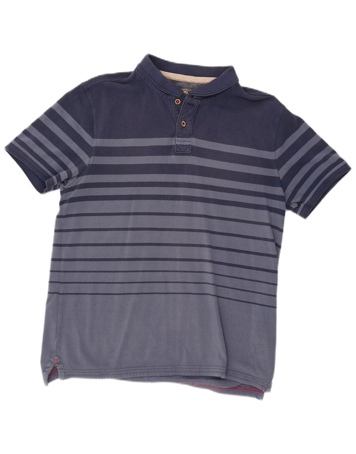 Fat Face Herren-Poloshirt, groß, blau gestreift, Baumwolle