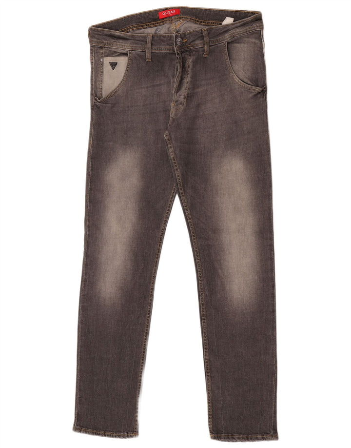 Guess Herren Slim Jeans W33 L32 Graue Baumwolle