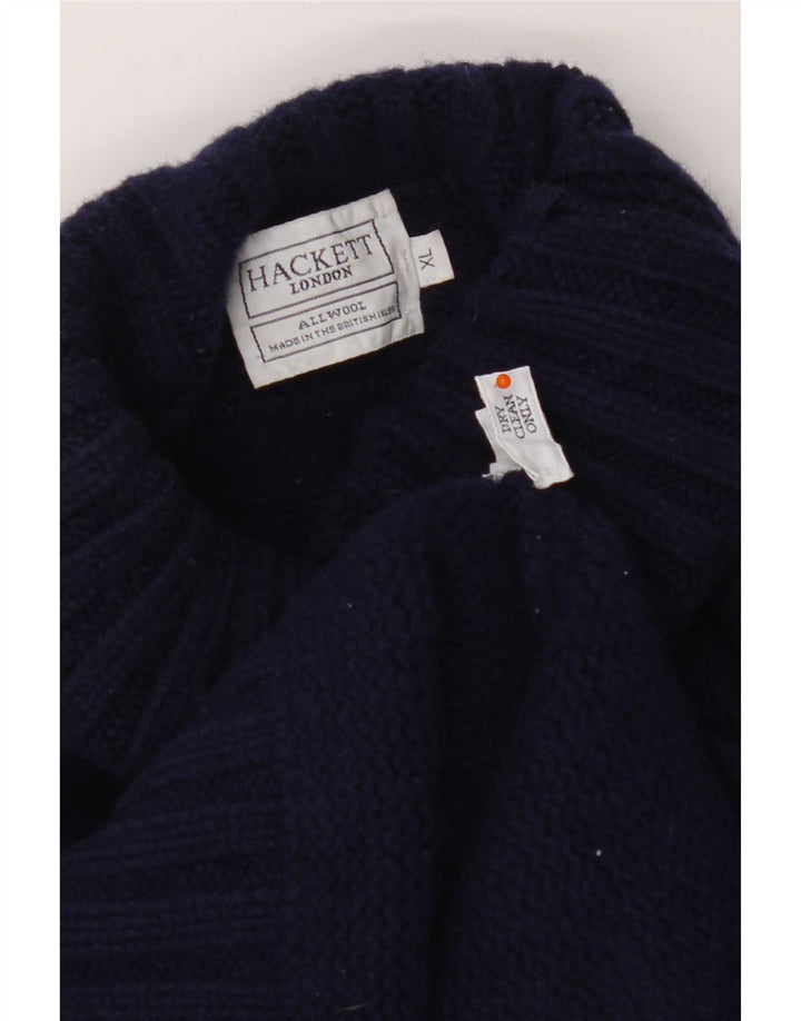 Hackett Rollkragenpullover für Damen, UK 18, XL, Marineblau, Colourblock-Wolle