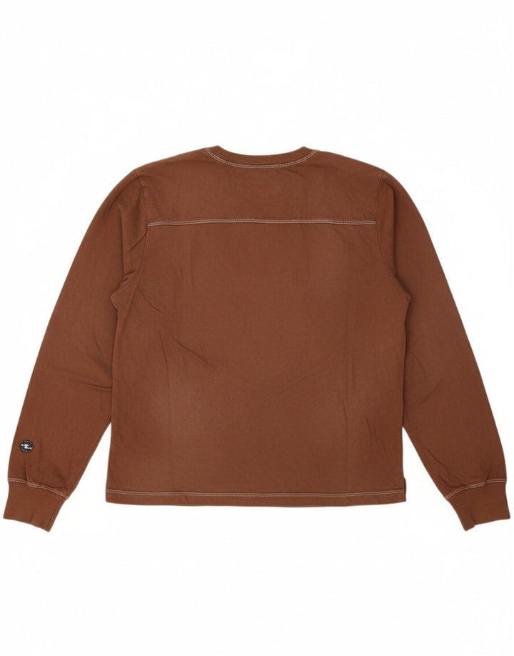 THE NORTH FACE Womens Top Long Sleeve UK 10 Small Brown Cotton
