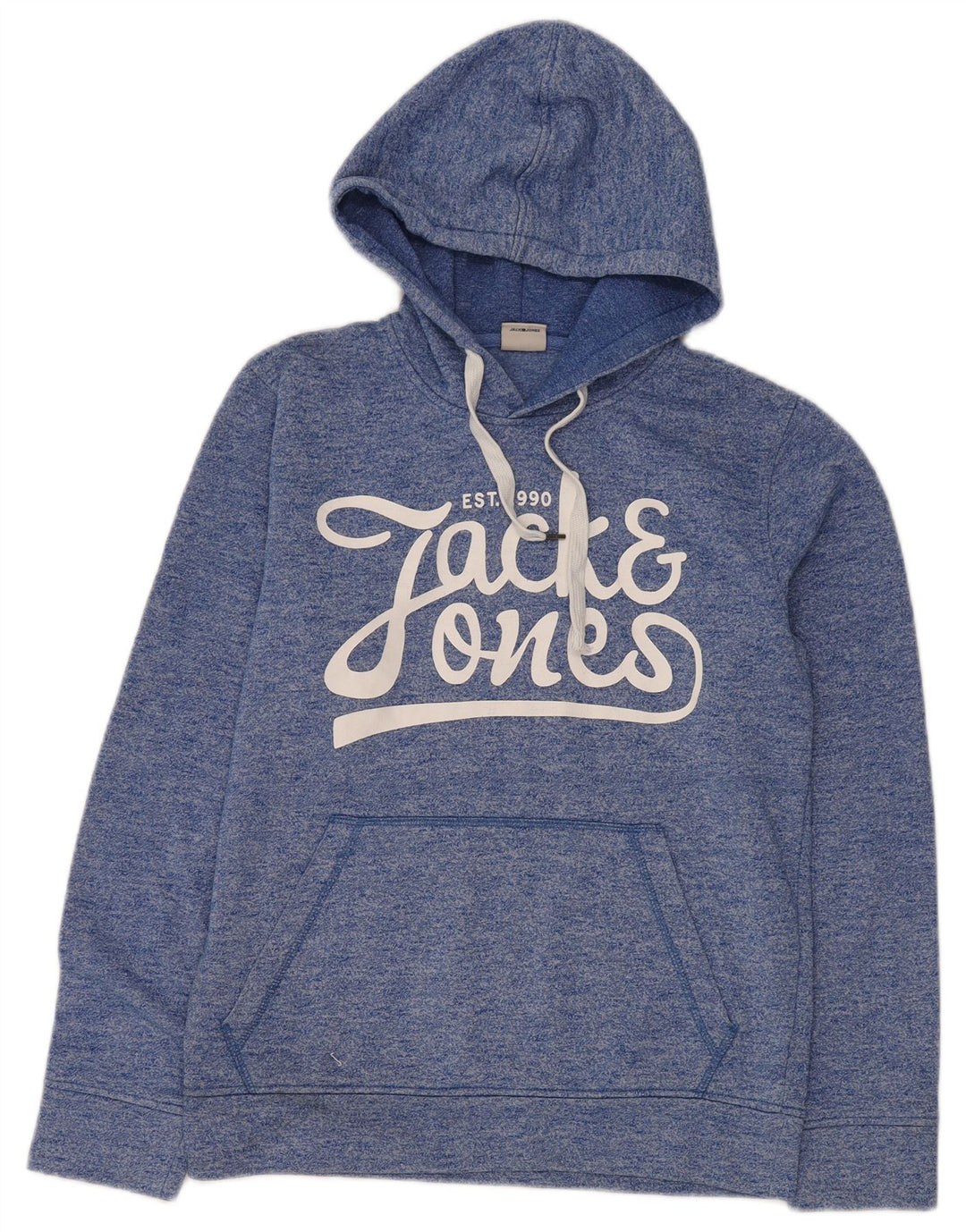 Jack & Jones Herren-Kapuzenpullover mit Grafik, klein, blau meliert, Polyester