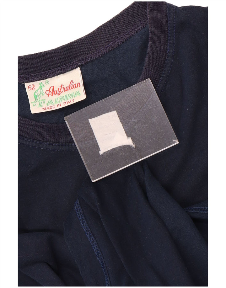 AUSTRALIAN L'ALPINA Herren-T-Shirt mit Grafik, IT 52, Größe L, Marineblau, Baumwolle