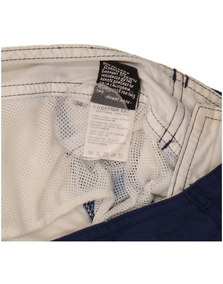 Scorpion Bay Herren-Badeshorts mit Grafik, groß, blaues Farbblock-Polyester