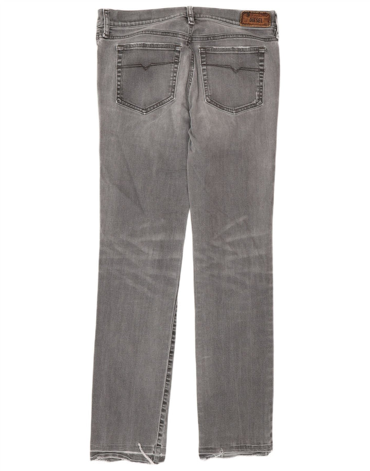 Diesel Damen Regular Slim Straight Jeans W31 L32 Graue Baumwolle