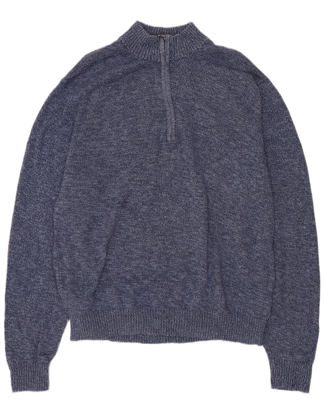 IZOD Herren-Pullover mit Reißverschluss am Hals, 2XL, marineblau gesprenkelte Baumwolle