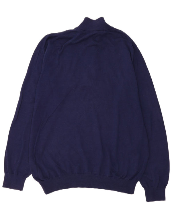 CREW CLOTHING Herren-Pullover mit Reißverschluss am Hals, 3XL, Marineblau, Baumwolle