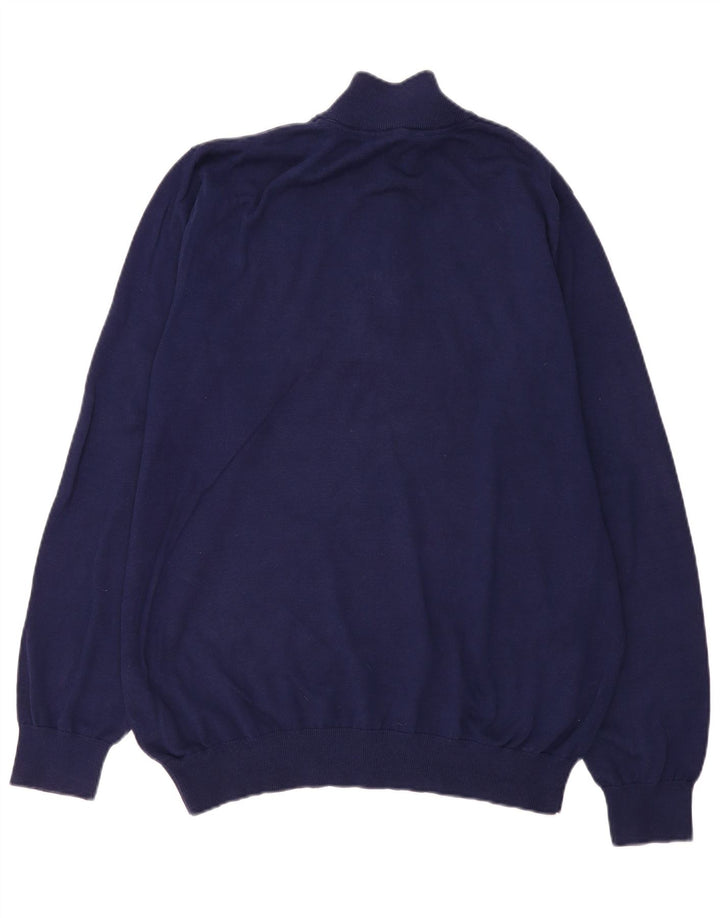 CREW CLOTHING Herren-Pullover mit Reißverschluss am Hals, 3XL, Marineblau, Baumwolle