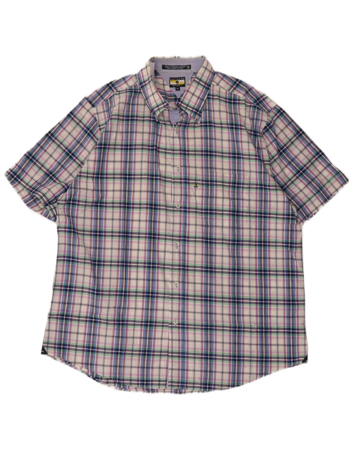 Navigare Herren-Kurzarmhemd XL, mehrfarbig, kariert, Baumwolle