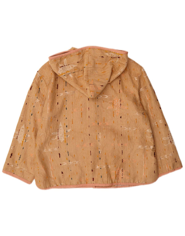 Forte Damen Kapuzenmantel UK 16 Large Beige gefleckte Viskose
