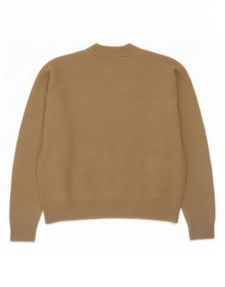 Zara Damen-Pullover mit Rundhalsausschnitt, UK 14, mittelbeigefarbenes Polyamid