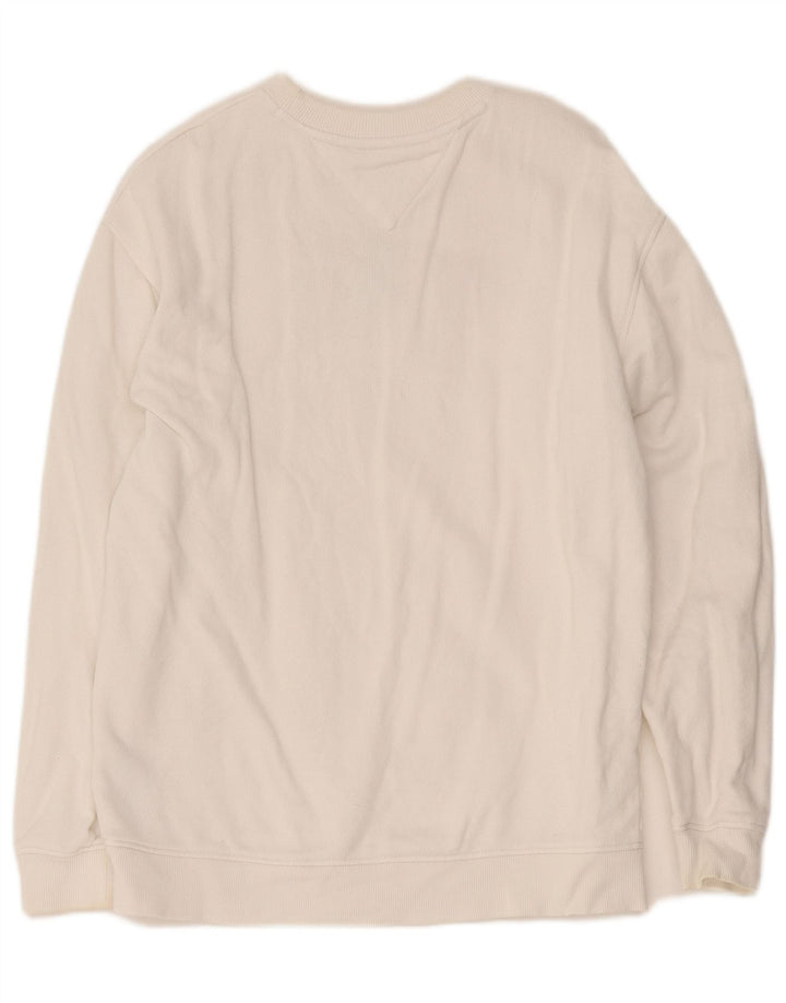 Tommy Hilfiger Damen-Sweatshirt mit Grafik, übergroß, Gr. 10, Größe S, Weiß