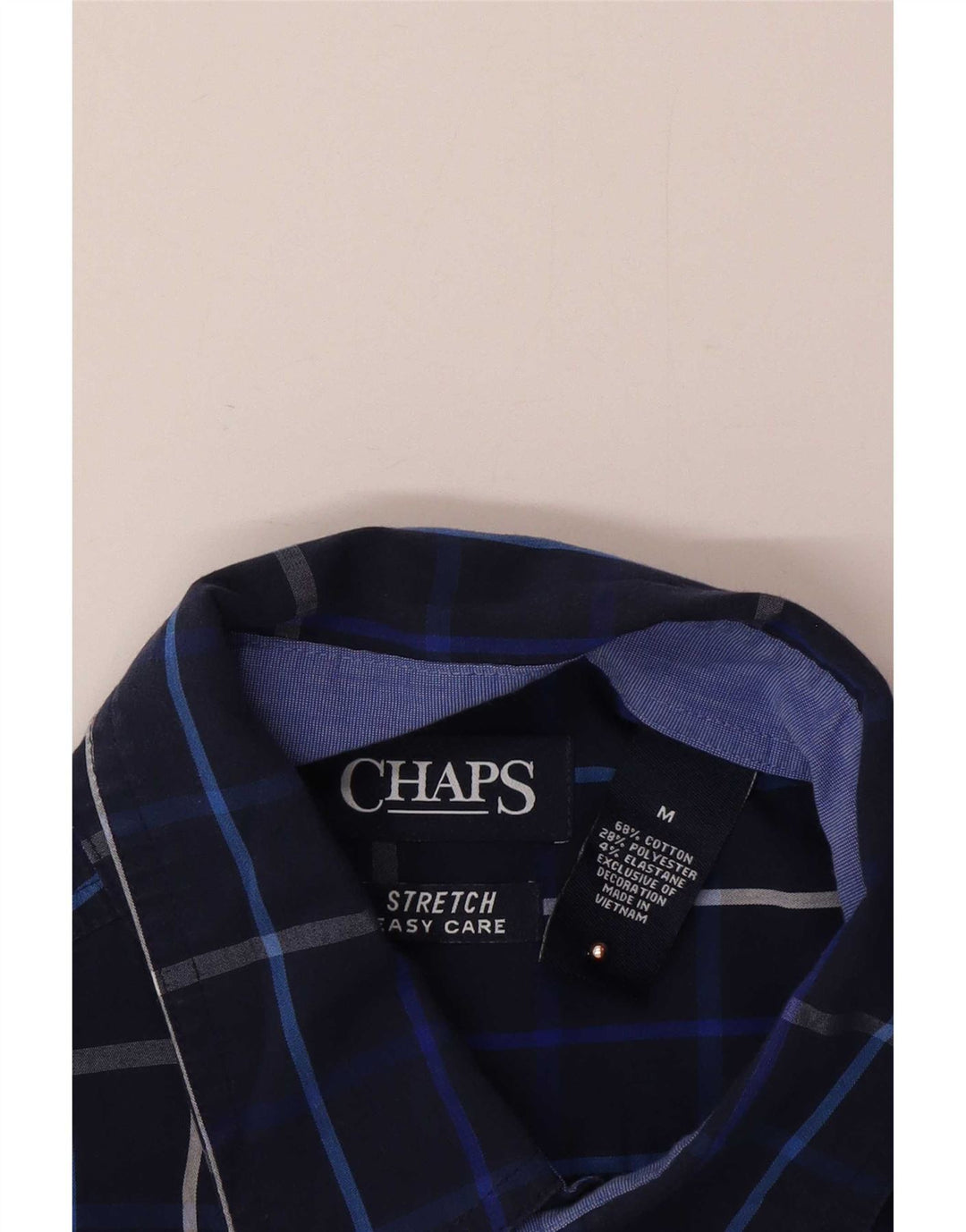 Chaps Herren-Hemd, pflegeleicht, mittelgroß, marineblau, kariert, Baumwolle