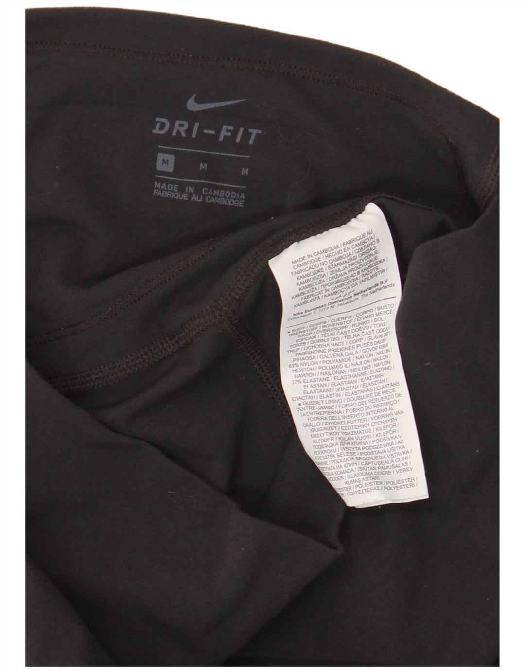 Nike Damen Dri Fit Leggings UK 14 Mittelschwarzes Nylon