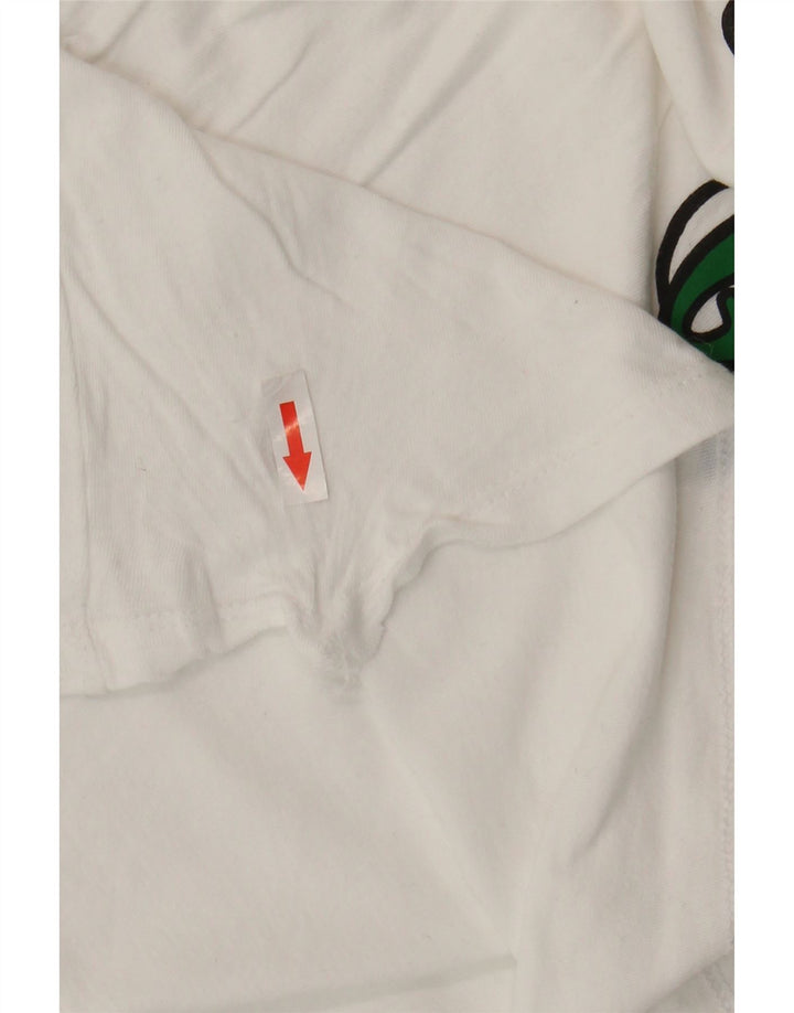 Puma Damen Grafik T-Shirt Top UK 16 Large Weiße Baumwolle