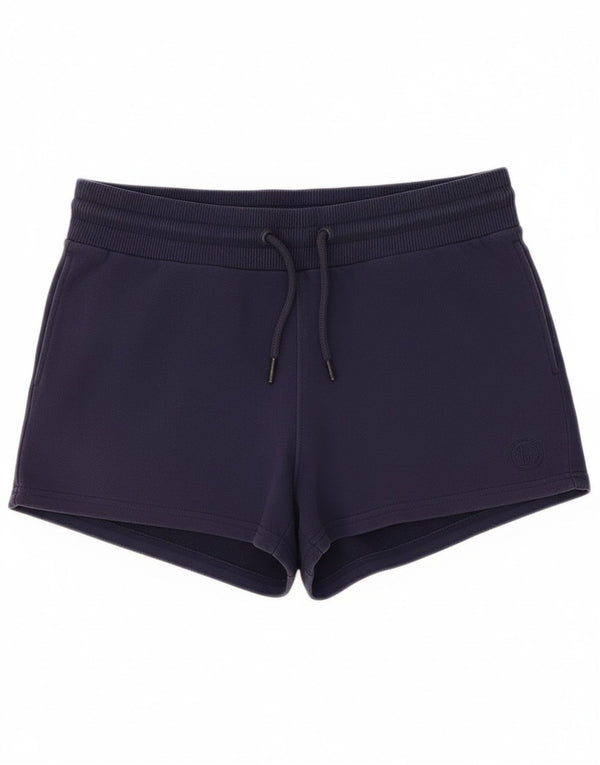 Superdry Damen Sportshorts UK 10 Small Marineblau Baumwolle