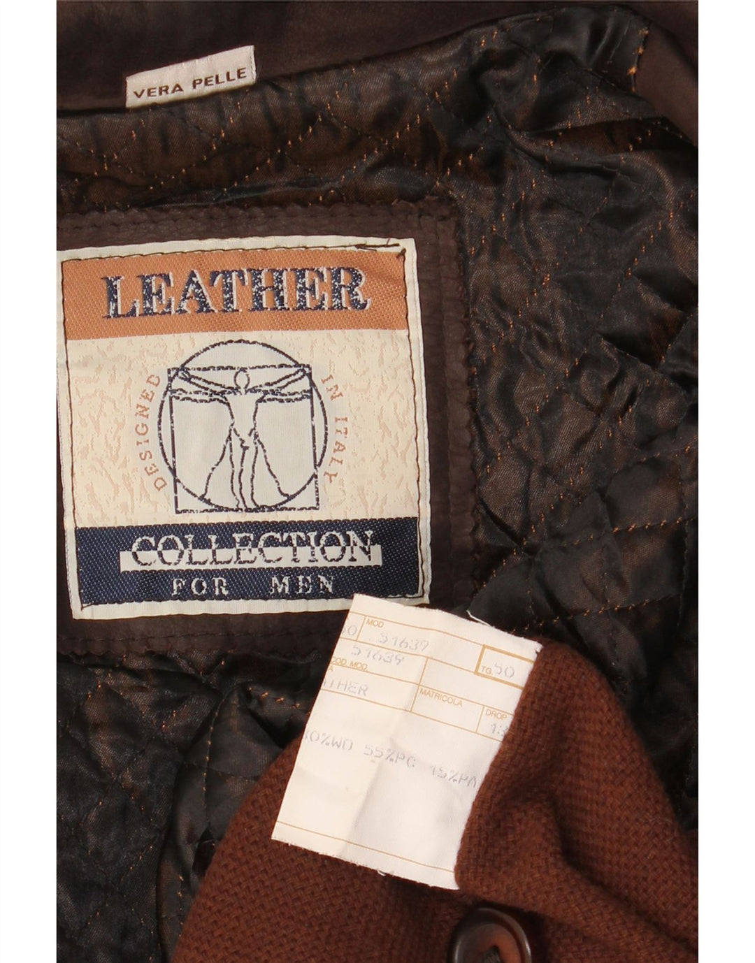 Vintage Herren Ledermantel IT 50 großes braunes Leder