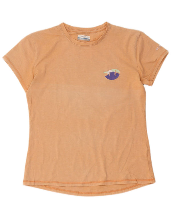 Columbia Damen Grafik-T-Shirt-Oberteil UK 14 Mittelorange Polyester