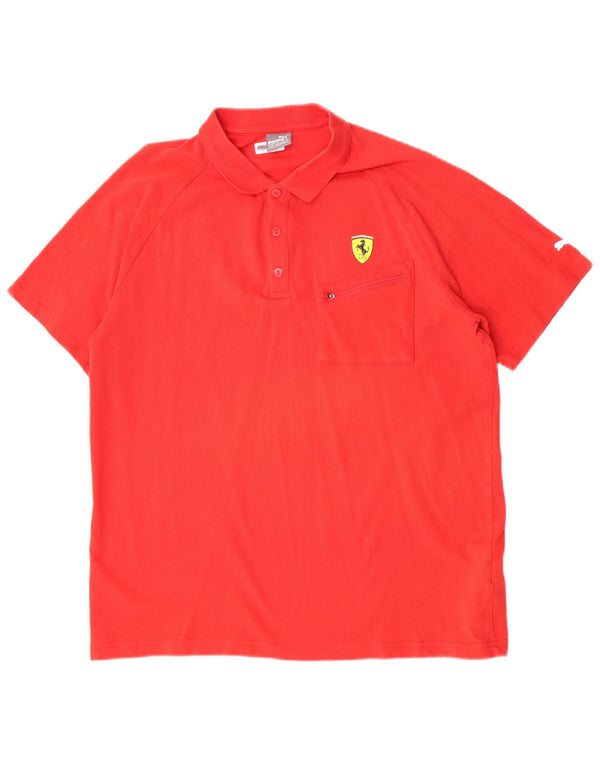 Puma Herren Ferrari Poloshirt XL, rote Baumwolle